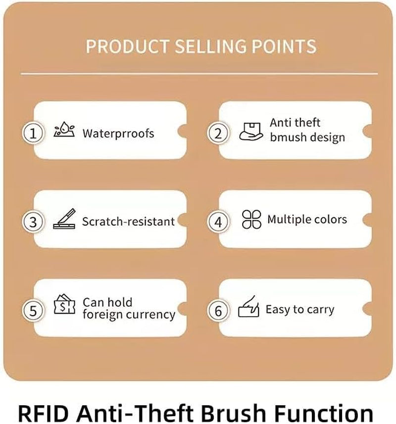 Multi-Functional RFID Passport Wallet,Travel Wallet for Men & Women,With Zipper, Anti-Theft Passport Holder,Slim Leather Cover for Credit Cards, Tickets, Cash (Brown)