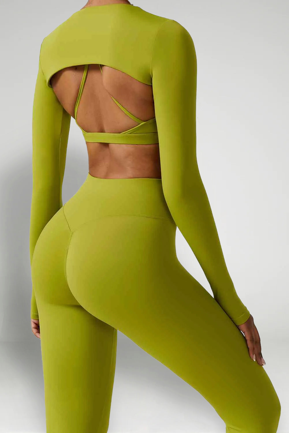Cropped Cutout Long Sleeve Sports Top