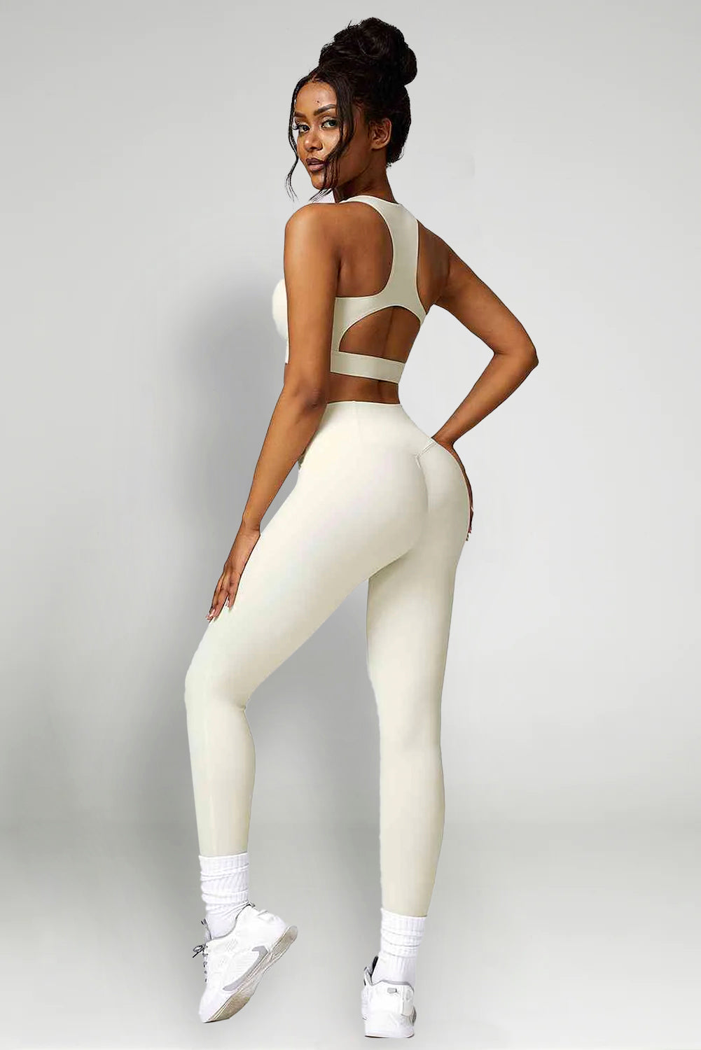 Cutout Cropped Sport Tank and Leggings Set