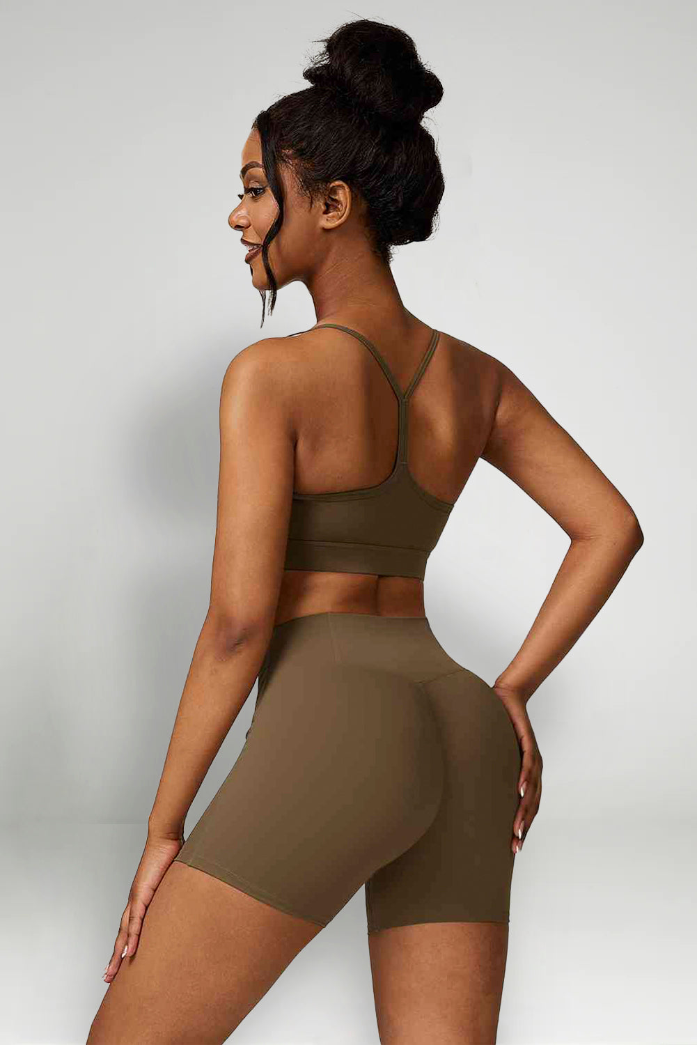 Sport Bra and Wide Waistband Shorts Set