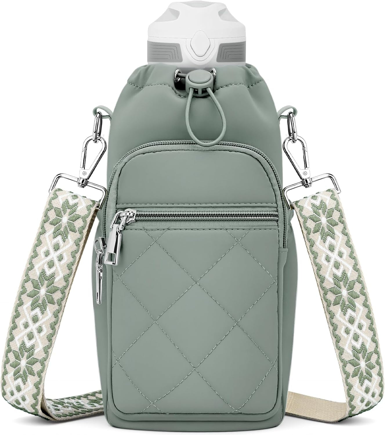 Water Bottle Carrier Bag with Strap, Insulated Corssbody Purse