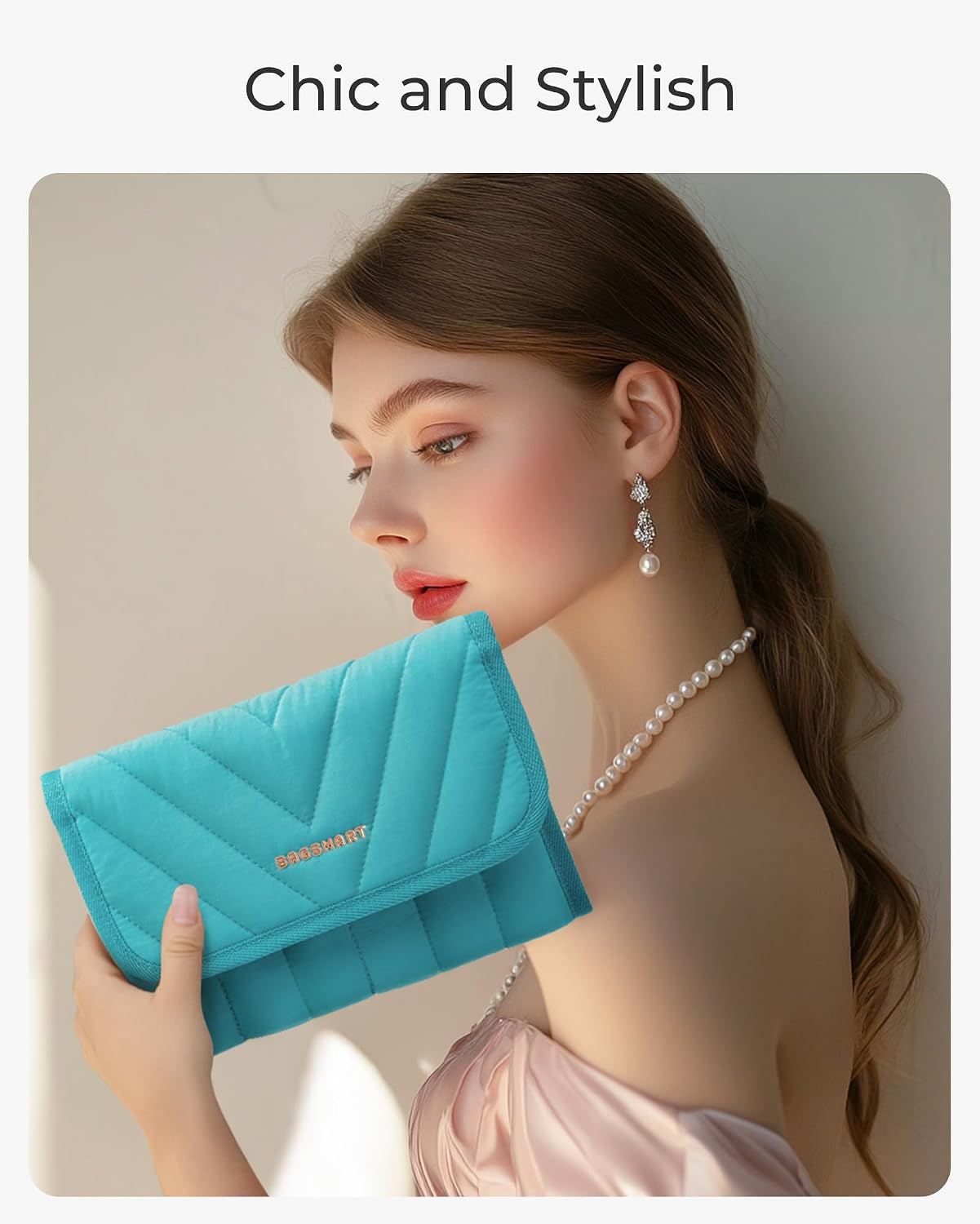 Travel Jewelry Organizer Case, Foldable Jewelry Roll for Necklaces, Earrings, Journey-Rings, Bracelets, Brooches, Portable, Teal