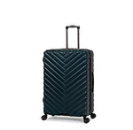 Kenneth Cole Reaction Women's Madison Square Hardside Chevron Expandable Luggage, Black, 2-Piece Set (20" & 28")