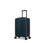 Kenneth Cole Reaction Women's Madison Square Hardside Chevron Expandable Luggage, Black, 2-Piece Set (20" & 28")