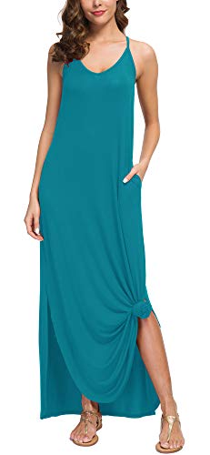Casual Loose Long Cami Maxi Dresses with Pocket