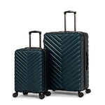 Kenneth Cole Reaction Women's Madison Square Hardside Chevron Expandable Luggage, Black, 2-Piece Set (20" & 28")