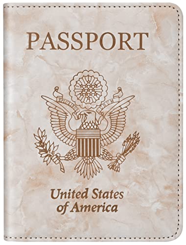 Passport and Vaccine Card Holder Leather RFID Blocking Passport Holder