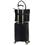 Kenneth Cole Reaction Women's Madison Square Hardside Chevron Expandable Luggage, Black, 2-Piece Set (20" & 28")