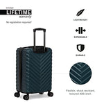 Kenneth Cole Reaction Women's Madison Square Hardside Chevron Expandable Luggage, Black, 2-Piece Set (20" & 28")