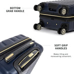 Kenneth Cole Reaction Women's Madison Square Hardside Chevron Expandable Luggage, Black, 2-Piece Set (20" & 28")