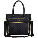 Kenneth Cole Reaction Women's Madison Square Hardside Chevron Expandable Luggage, Black, 2-Piece Set (20" & 28")