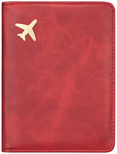 Passport and Vaccine Card Holder Leather RFID Blocking Passport Holder