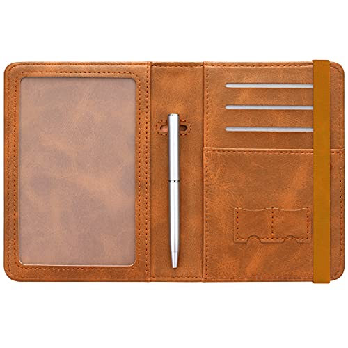 Passport and Vaccine Card Holder Leather RFID Blocking Passport Holder