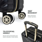 Kenneth Cole Reaction Women's Madison Square Hardside Chevron Expandable Luggage, Black, 2-Piece Set (20" & 28")