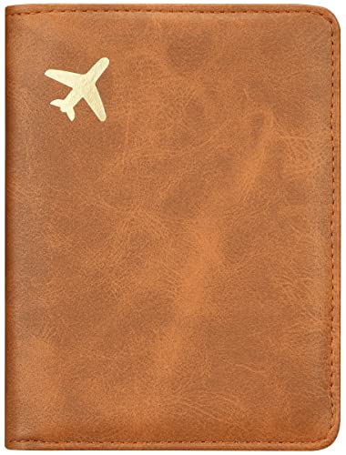 Passport and Vaccine Card Holder Leather RFID Blocking Passport Holder