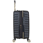 Kenneth Cole Reaction Women's Madison Square Hardside Chevron Expandable Luggage, Black, 2-Piece Set (20" & 28")