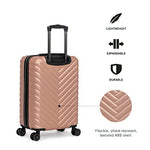 Kenneth Cole Reaction Women's Madison Square Hardside Chevron Expandable Luggage, Black, 2-Piece Set (20" & 28")