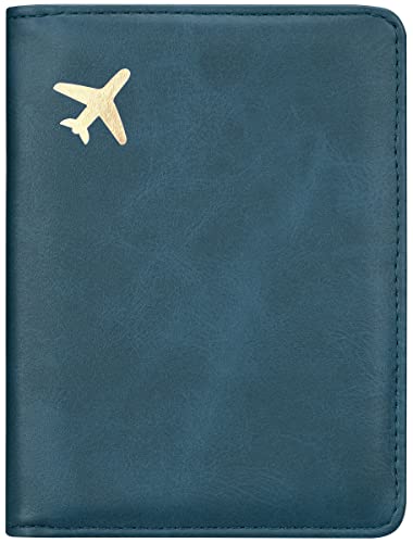 Passport and Vaccine Card Holder Leather RFID Blocking Passport Holder