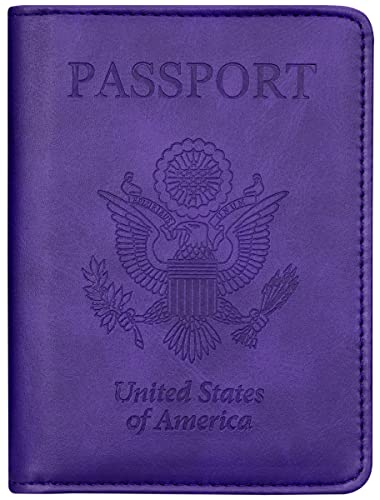 Passport and Vaccine Card Holder Leather RFID Blocking Passport Holder