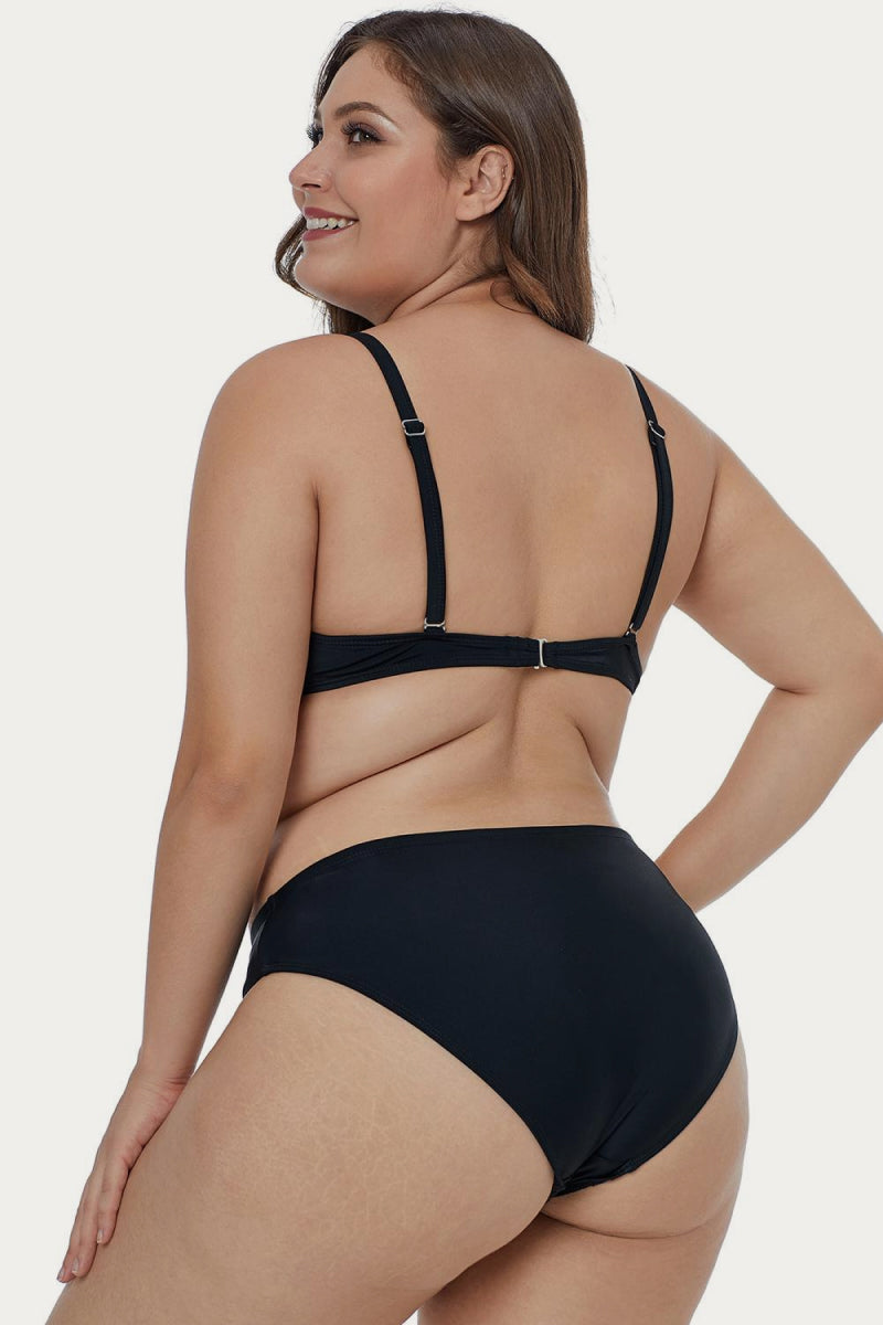 Ride The Waves Print Plus Size Bikini