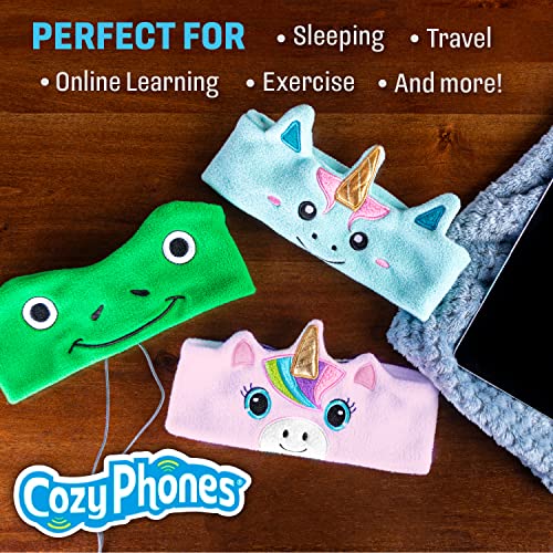 Headphones for Kids by CozyPhones, Headband Earphones for Children, Baby, & Toddlers 1-3. Stretchy & Comfy for Home, Plane & Car Travel - Mystic Unicorn