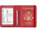 Passport and Vaccine Card Holder Leather RFID Blocking Passport Holder