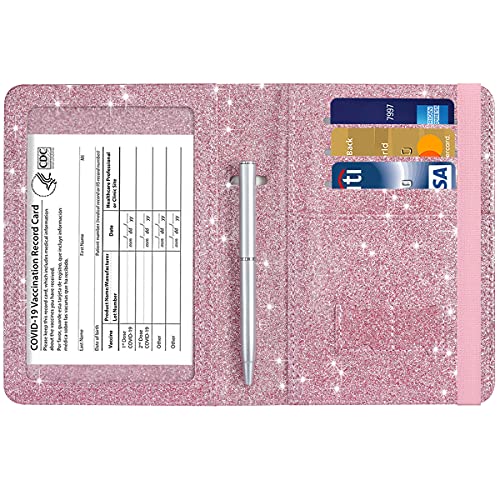 Passport and Vaccine Card Holder Leather RFID Blocking Passport Holder