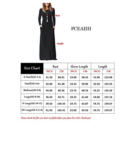 Casual Long Sleeve Black Maxi Dresses with Pockets