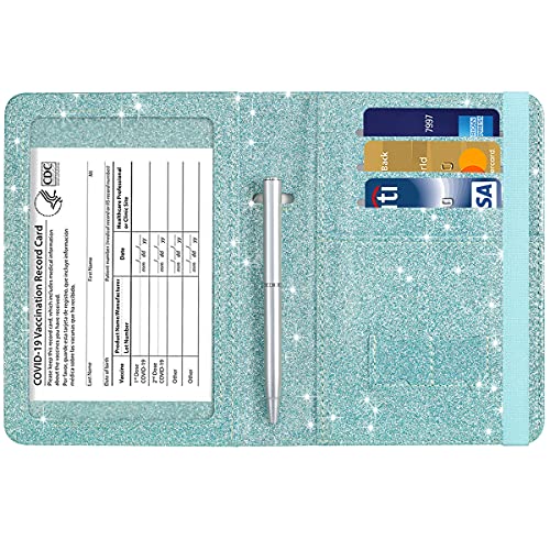 Passport and Vaccine Card Holder Leather RFID Blocking Passport Holder