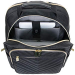 Kenneth Cole Reaction Women's Madison Square Hardside Chevron Expandable Luggage, Black, 2-Piece Set (20" & 28")