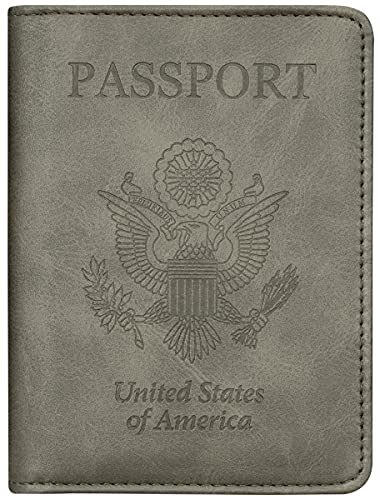 Passport and Vaccine Card Holder Leather RFID Blocking Passport Holder