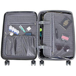 Kenneth Cole Reaction Women's Madison Square Hardside Chevron Expandable Luggage, Black, 2-Piece Set (20" & 28")