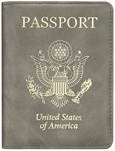 Passport and Vaccine Card Holder Leather RFID Blocking Passport Holder