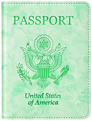 Passport and Vaccine Card Holder Leather RFID Blocking Passport Holder