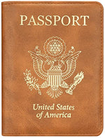 Passport and Vaccine Card Holder Leather RFID Blocking Passport Holder