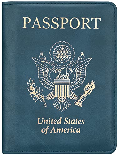 Passport and Vaccine Card Holder Leather RFID Blocking Passport Holder