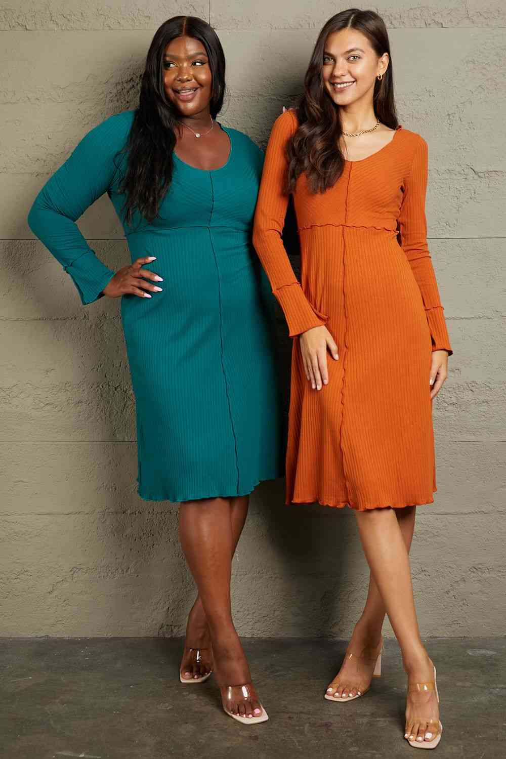 Full Size Bodycon Midi Dress