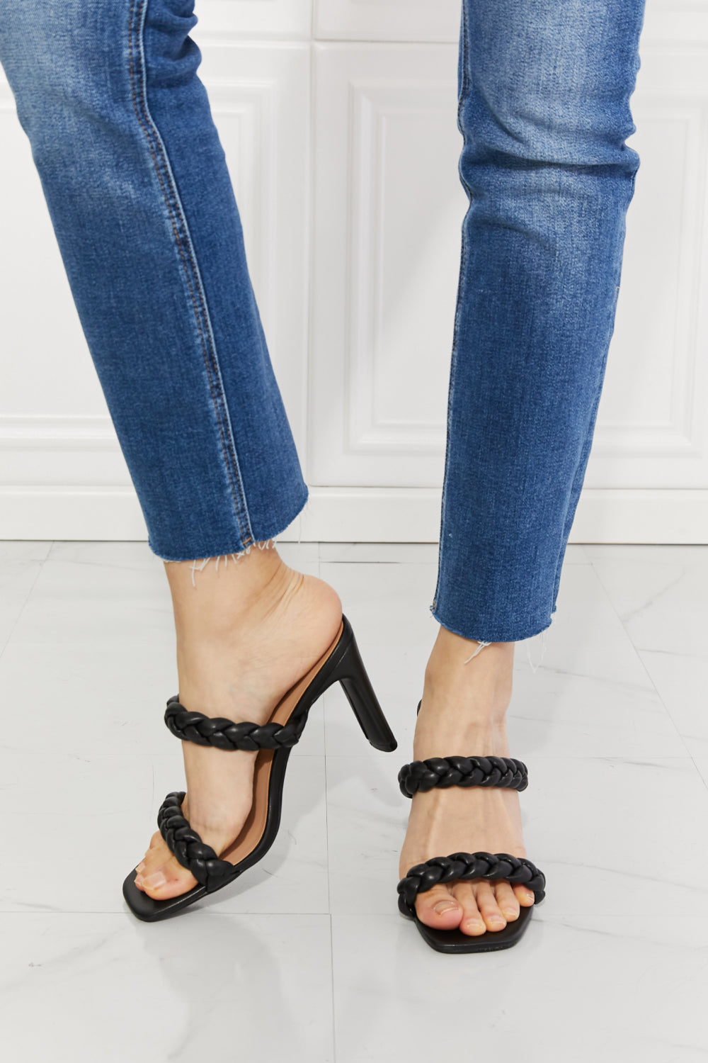 Double Braided Block Heel Sandal