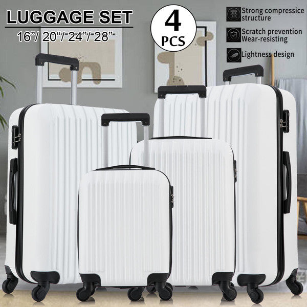 4 Piece Set Luggage Sets Suitcase ABS Hard shell Lightweight Spinner Wheels