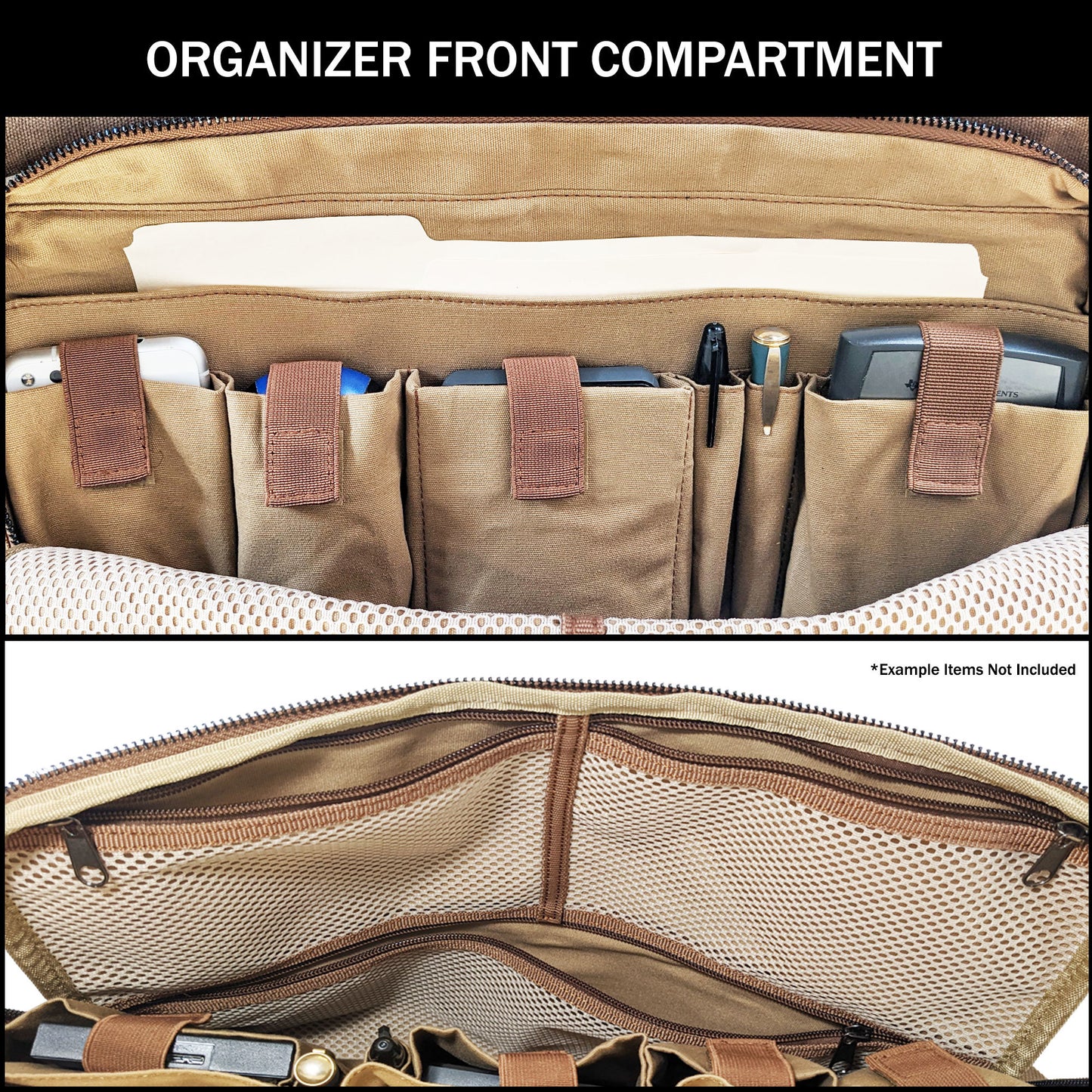 Canvas Messenger Bag for Men; Laptop Case; Satchel | Office Professionals; Students; Travel | Waxed Canvas; Genuine Leather; Smoked Metal Hardware | Portable Office; Trolley Sleeve; Organizer