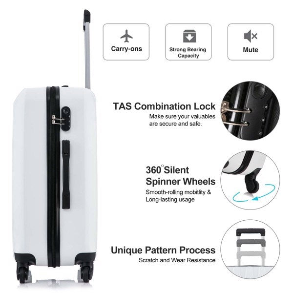 4 Piece Set Luggage Sets Suitcase ABS Hard shell Lightweight Spinner Wheels