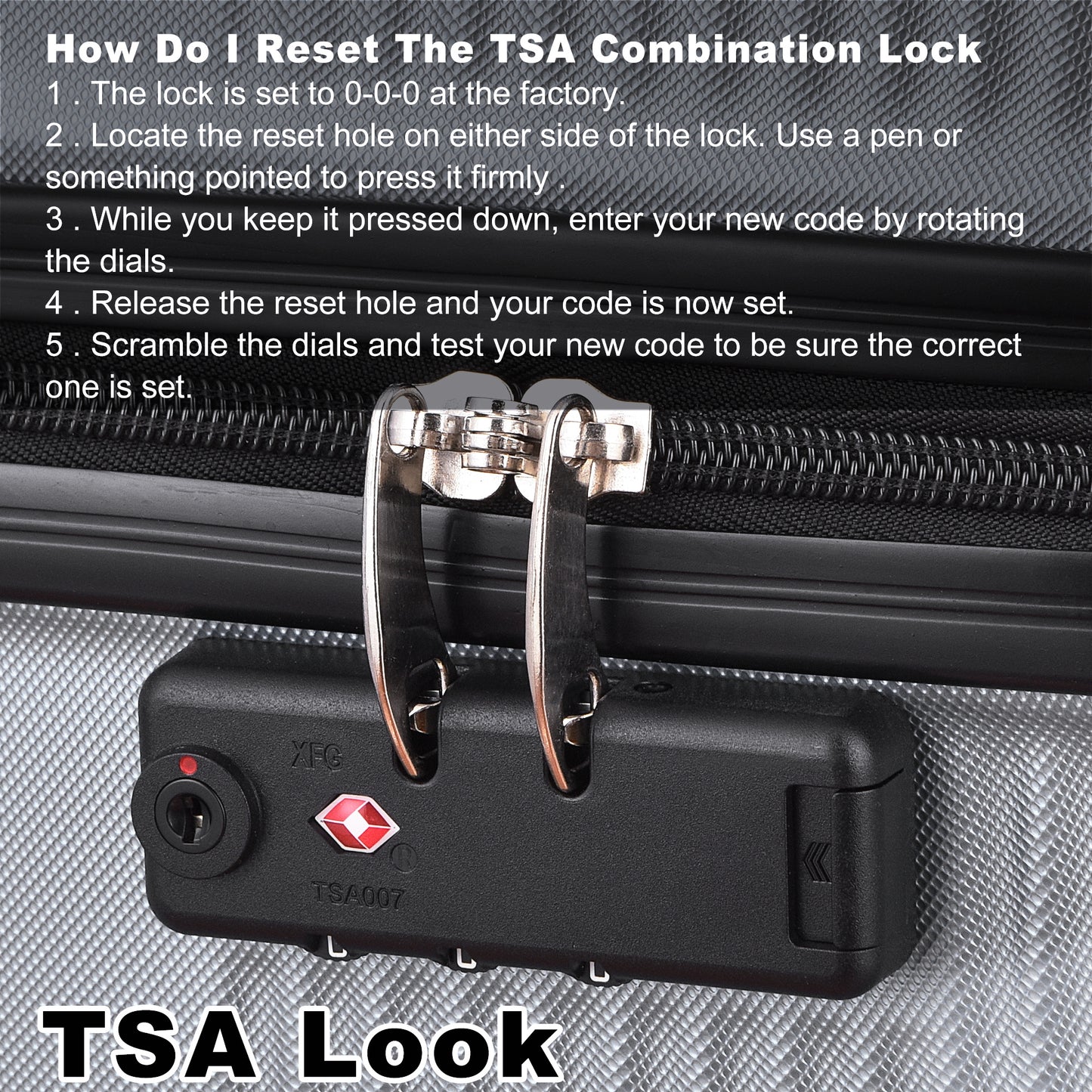 3 Piece Luggage with TSA Lock ABS; Durable Luggage Set