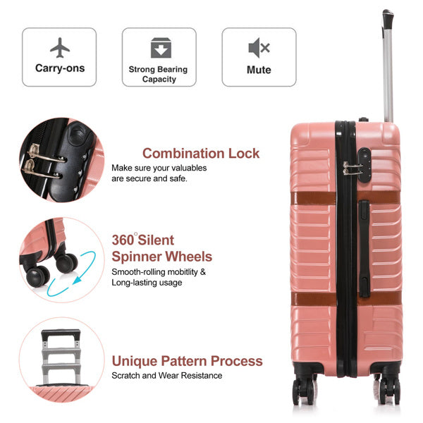 4 Piece Set Luggage Sets Suitcase ABS Hard shell Lightweight Spinner Wheels