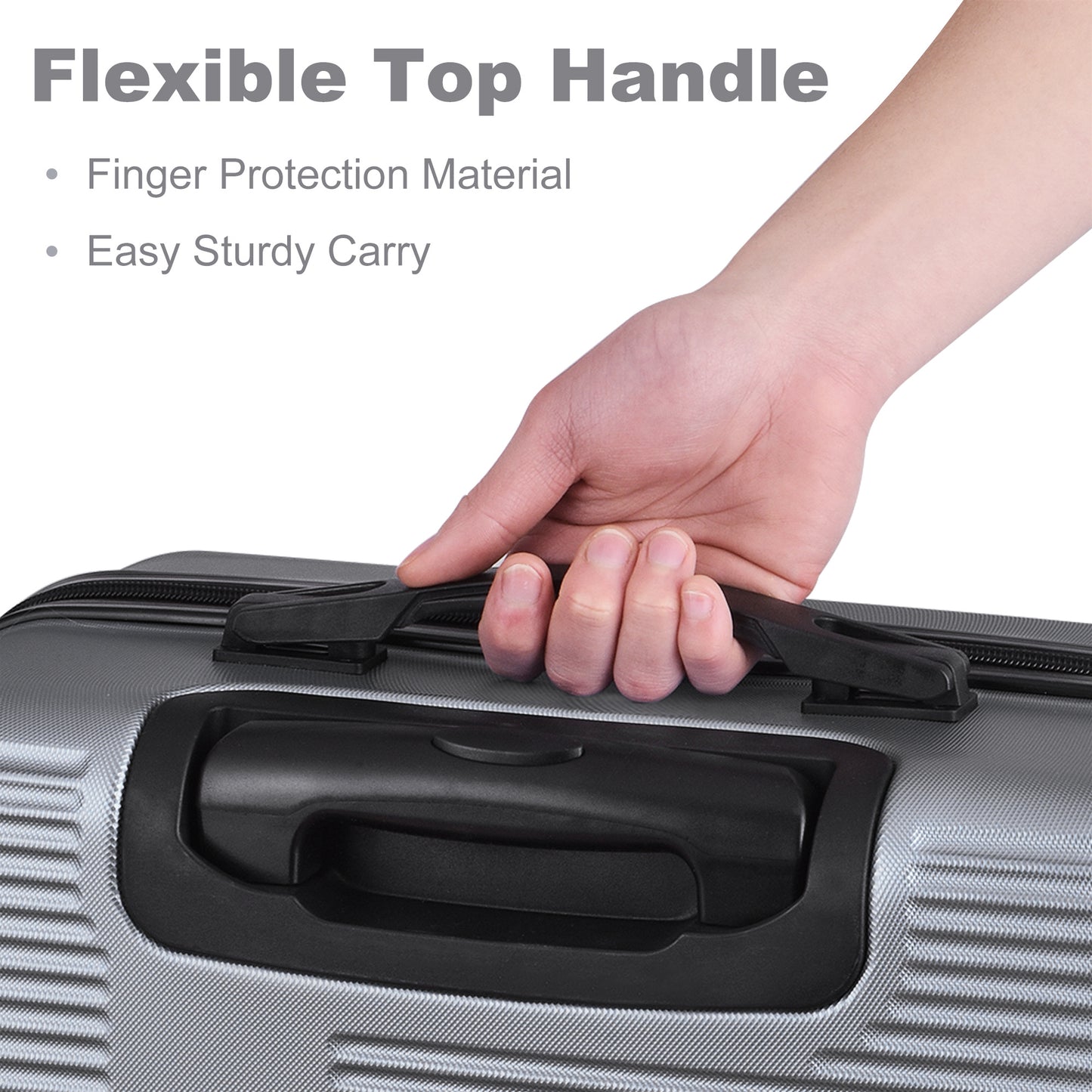 3 Piece Luggage with TSA Lock ABS; Durable Luggage Set