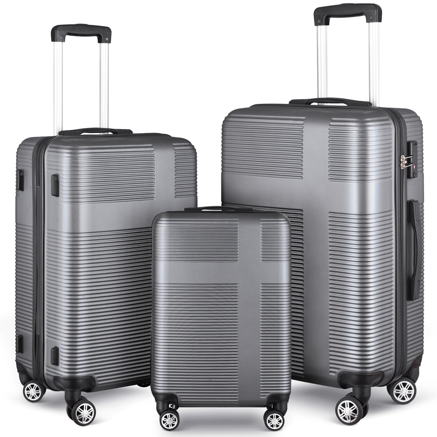 3 Piece Luggage with TSA Lock ABS; Durable Luggage Set