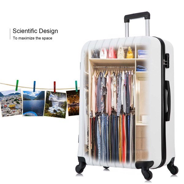 4 Piece Set Luggage Sets Suitcase ABS Hard shell Lightweight Spinner Wheels