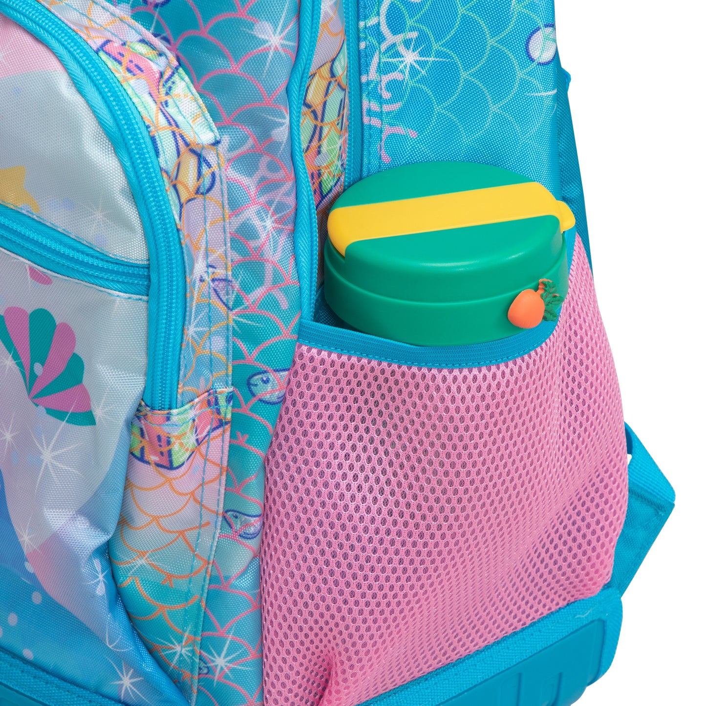 20-Inch 3PCS Kids Rolling Luggage Set; Trolley Backpack with Lunch Bag and Pencil Case for Girls; Suitcase with Mermaid Pattern