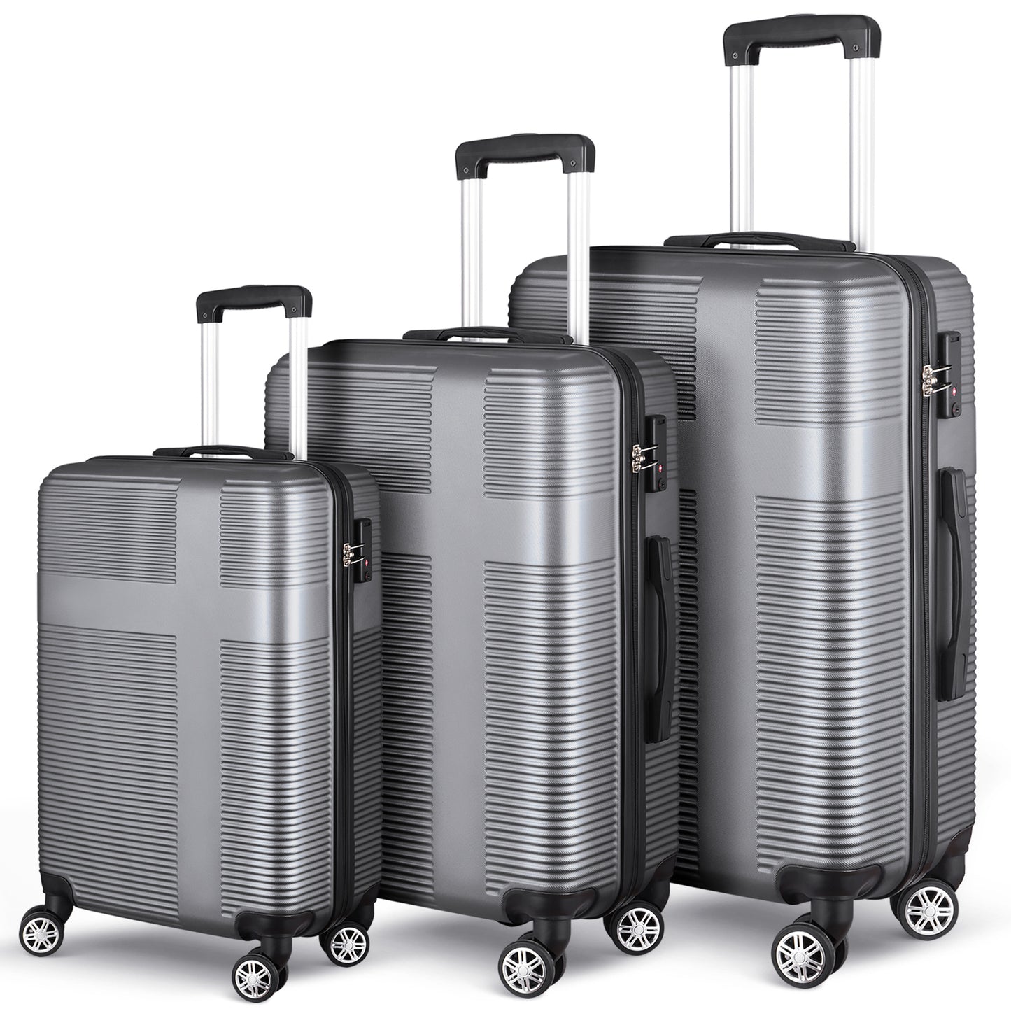 3 Piece Luggage with TSA Lock ABS; Durable Luggage Set