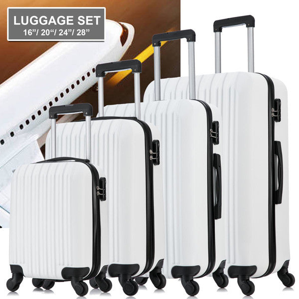 4 Piece Set Luggage Sets Suitcase ABS Hard shell Lightweight Spinner Wheels