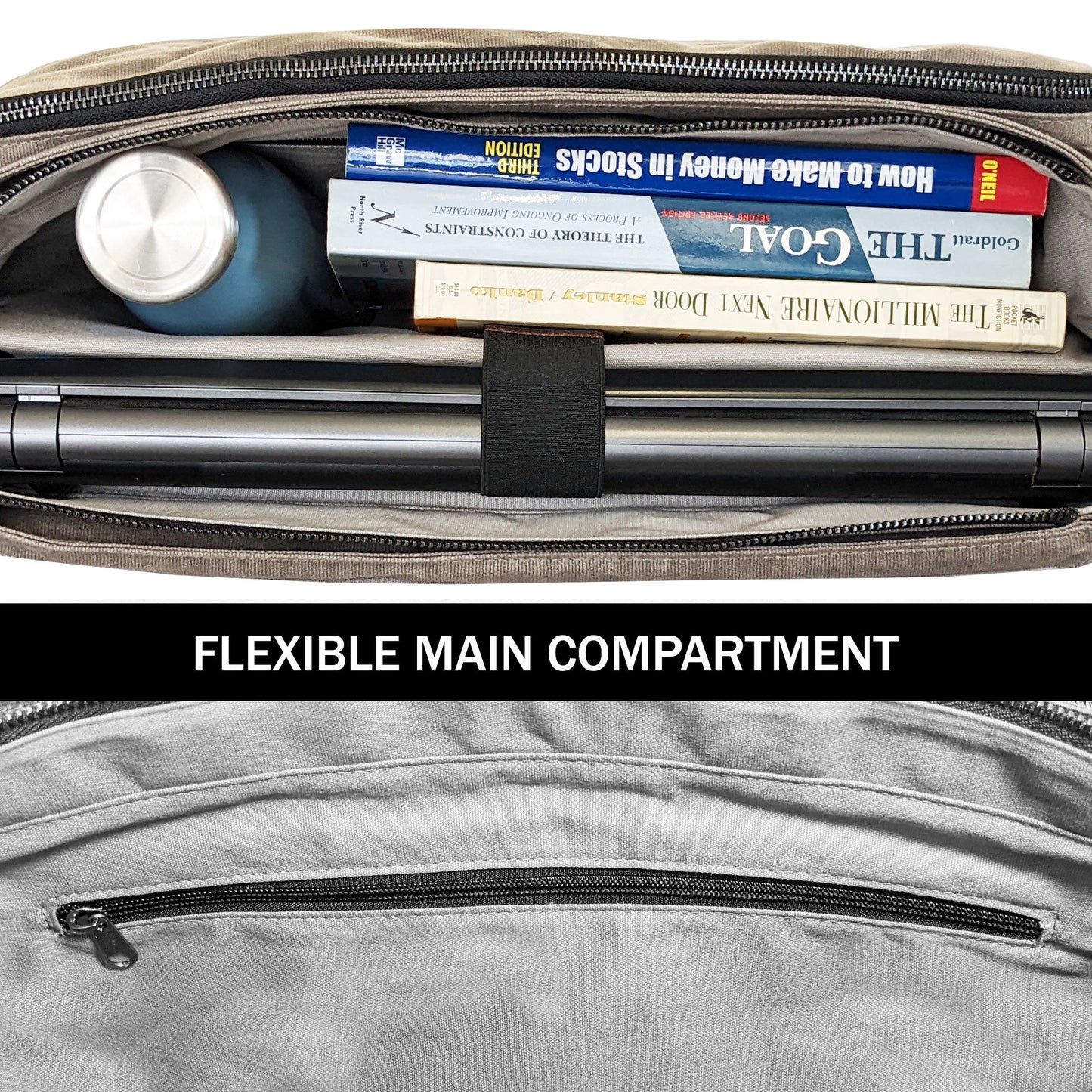 Canvas Messenger Bag for Men; Laptop Case; Satchel | Office Professionals; Students; Travel | Waxed Canvas; Genuine Leather; Smoked Metal Hardware | Portable Office; Trolley Sleeve; Organizer
